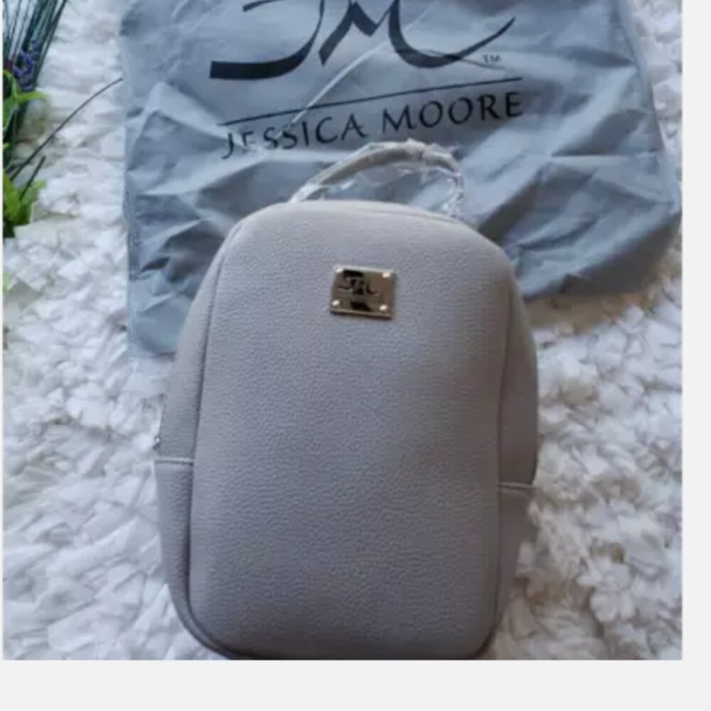 Jessica Moore Small Vegan Gray Backpack NWT